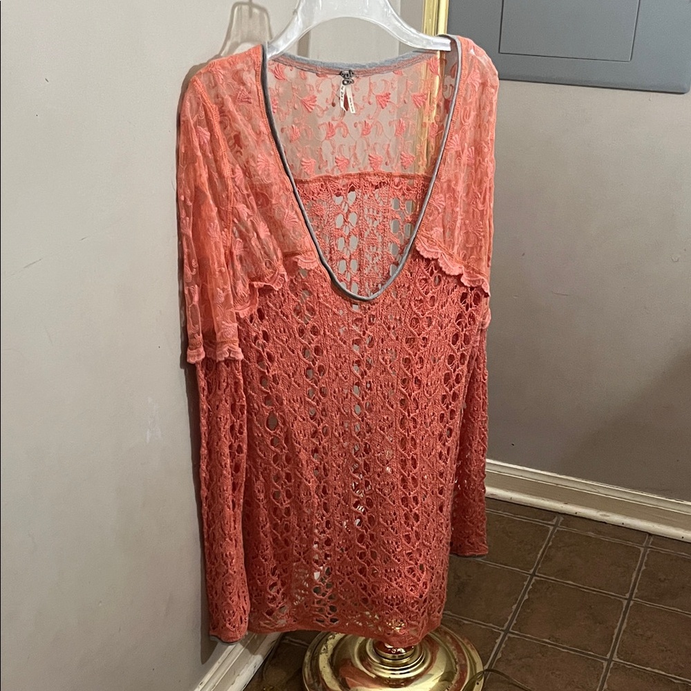 BKE Coral Lace Swim Cover-Up